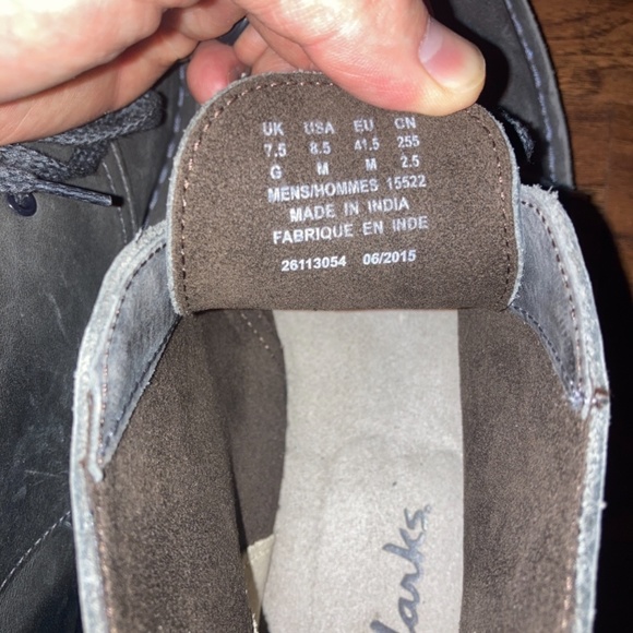 Clarks bushacre chukka boot  grey leather 8.5 mens - Picture 7 of 8